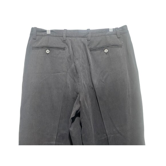 Tommy Bahama Silk Pleated Pants Mens Size 36x32 Black Relaxed fit Golf Preppy - Picture 8 of 13